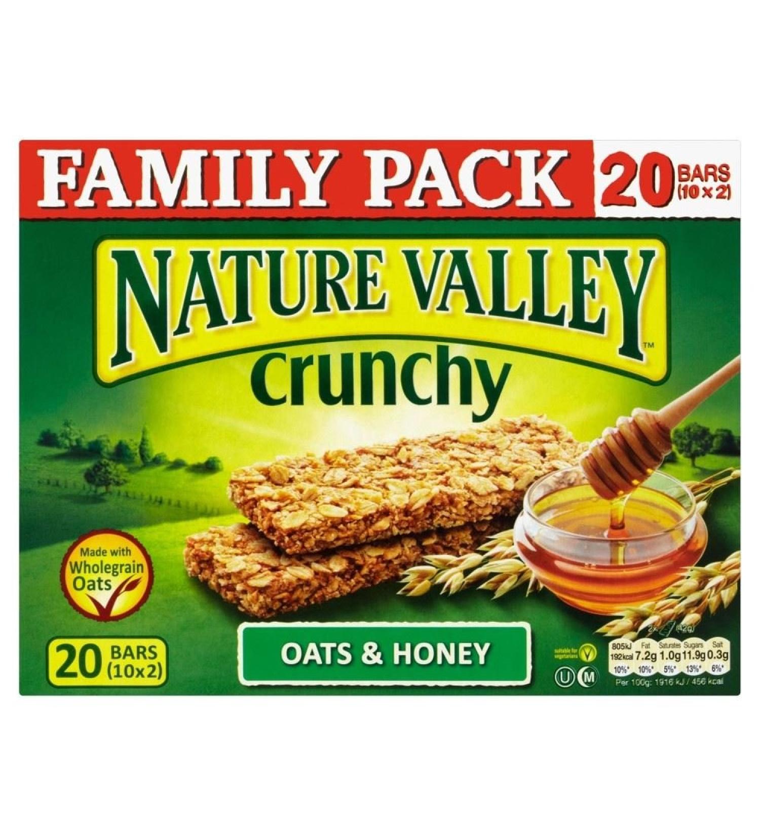 Nature Valley Nature Vall e Pack Granola Bars Oats & Honey Family Crunchy 10 X 42G (Pack of 6)