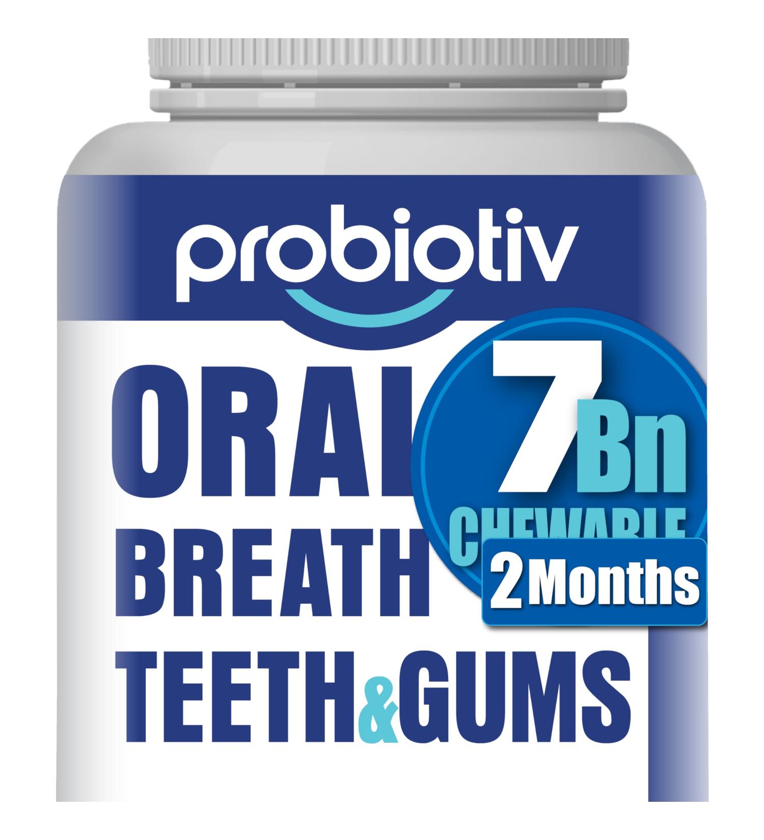 Oral Probiotics for Mouth Bad Breath 7 Billion CFU - Chewable Dental Probiotics for Teeth & Gums Fresh Breath Freshener Supports Oral Microbiome & Healthy Mouth 60 Count (Pack of 1) - Buy Online on GoSupps.com