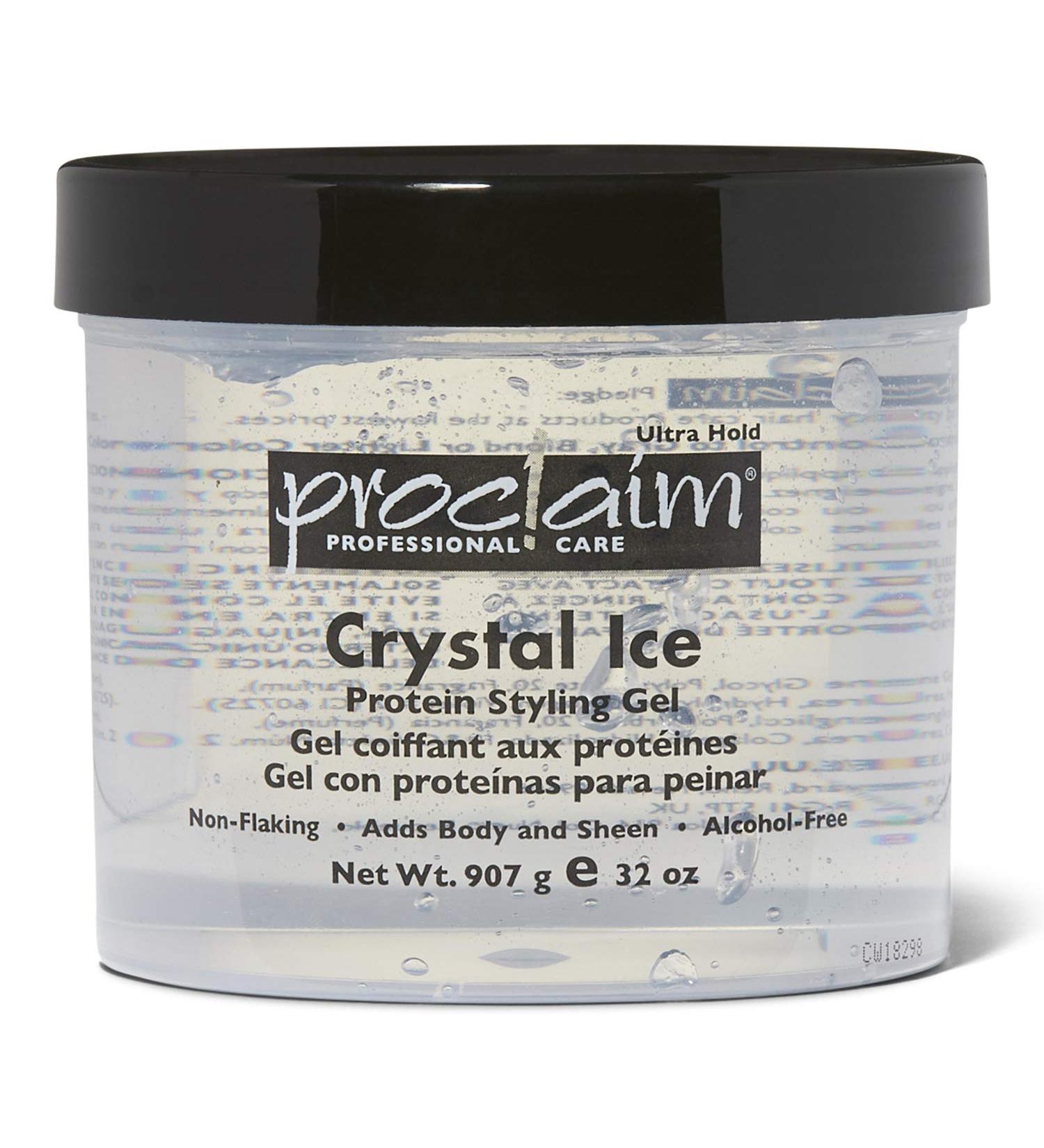 Proclaim Crystal Ice Protein Styling Gel 32oz - Strong Hold Hair Gel for Defined Styles - Buy Online on GoSupps.com