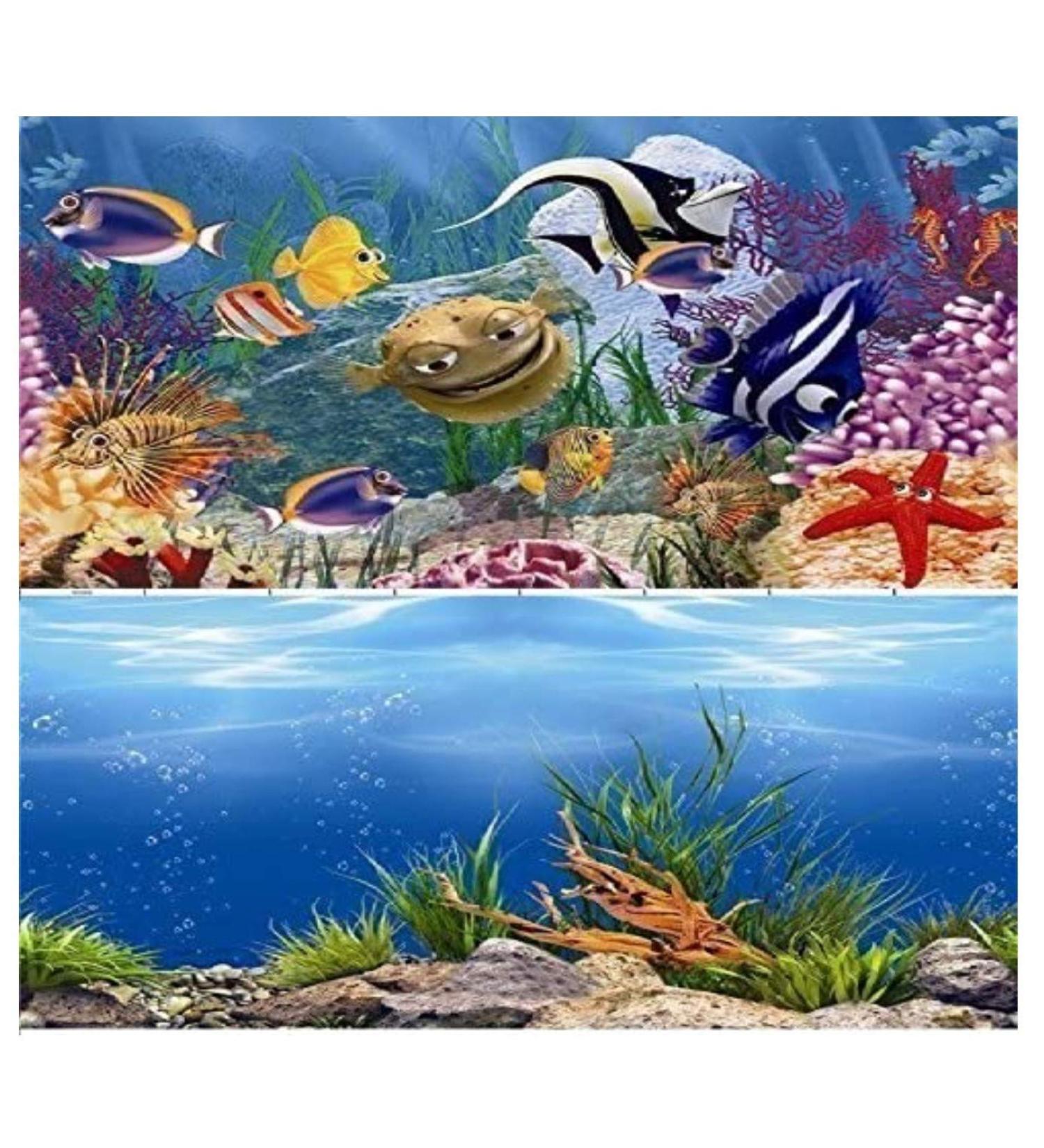 Hidom Aquarium Background Poster Double Sided - Height 19" / 50cm - Length 3 FT / 92cm - Two Scenic Pictures displaying Aquatic Backdrops - DS 500-9093/9094-3 3 FT (92cm) - Buy Online on GoSupps.com