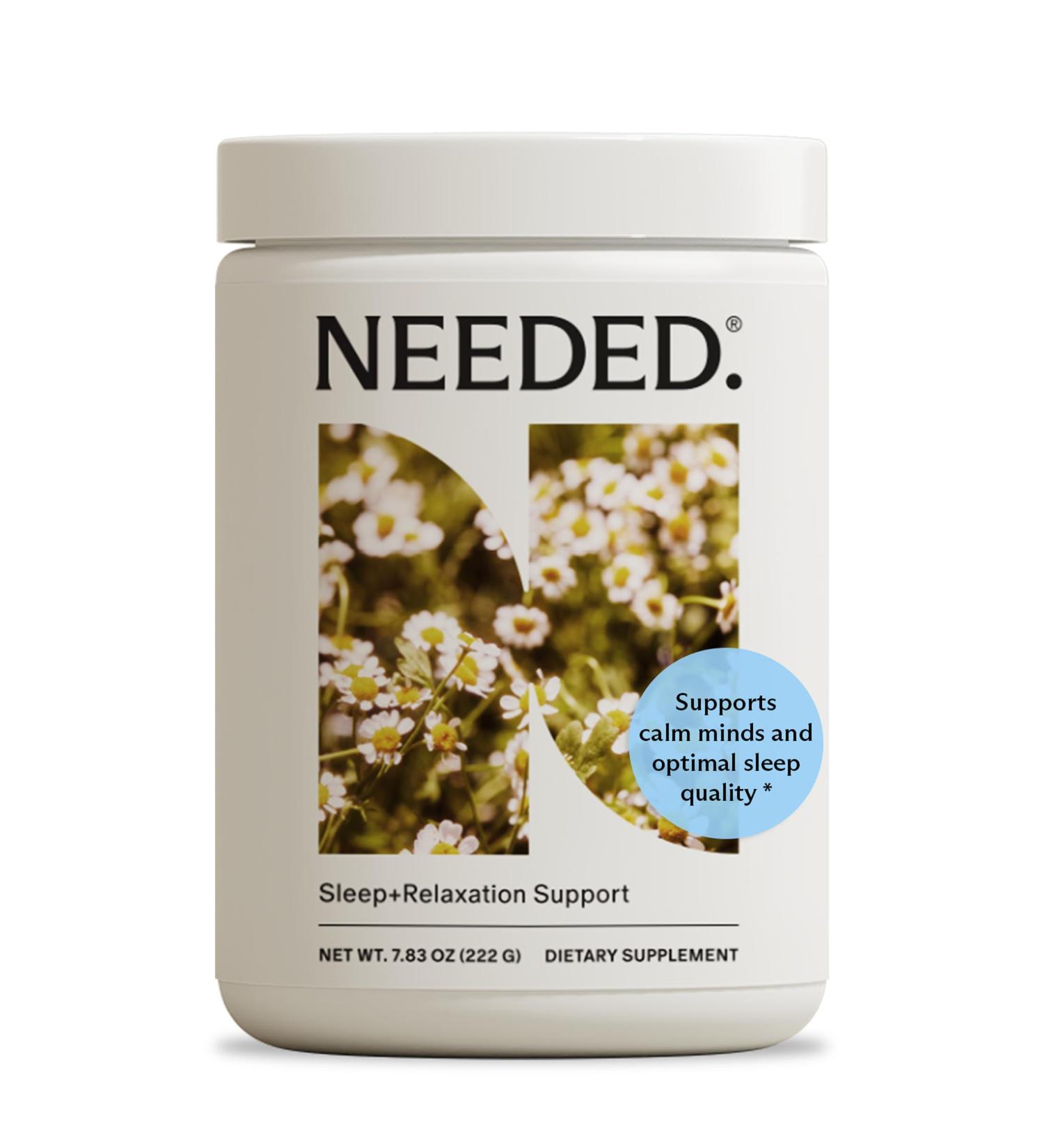 Needed. Sleep and Relaxation Support - Chamomile Powder for Relaxation and Magnesium Powder for Sleep Support, Safe and Effective Nutrients & Botanical Blend for Calm Sleep Supplement - 30-Day Supply - Buy Online on GoSupps.com