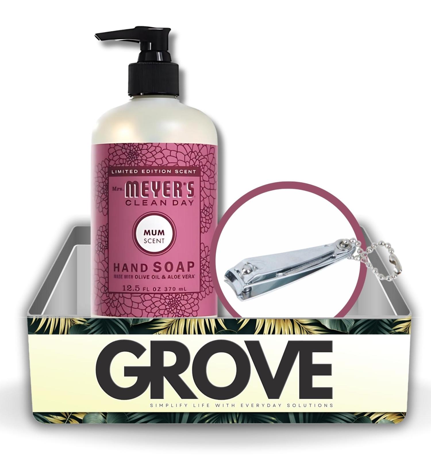 GROVE Clean Day Organic Mum Scent Liquid Hand Soap 12.5 oz Bundle with Nail Clipper - Gentle Hand Soap with Essential Oils & Aloe Vera - (2 Items) - Buy Online on GoSupps.com