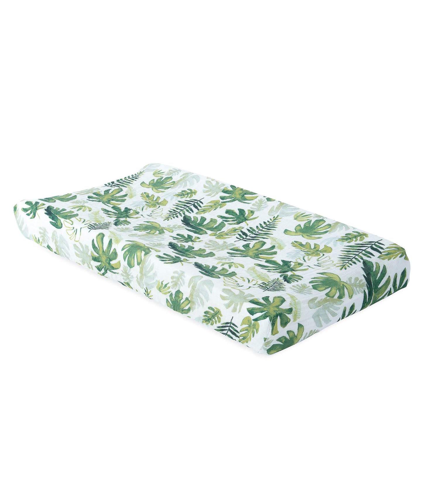 Little Unicorn Tropical Leaf Changing Pad Cover | 100% Cotton Muslin | Super Soft | Machine Washable - Buy Online on GoSupps.com