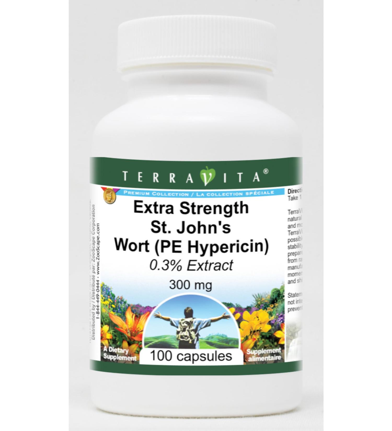 Extra Strength St. John's Wort (PE 0.3% Hypericin) - 300 mg (100 Capsules ZIN: 517208) - 3 Pack - Buy Online on GoSupps.com