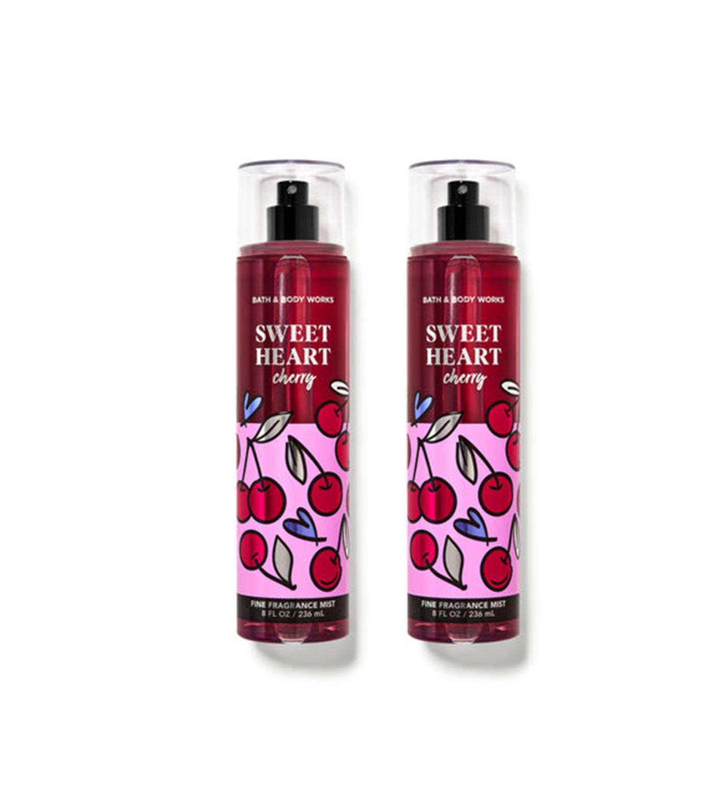 BBW - Bath and Body - SweetHeart Cherry Fine Fragrance Mist 8 oz (Pack of 2)