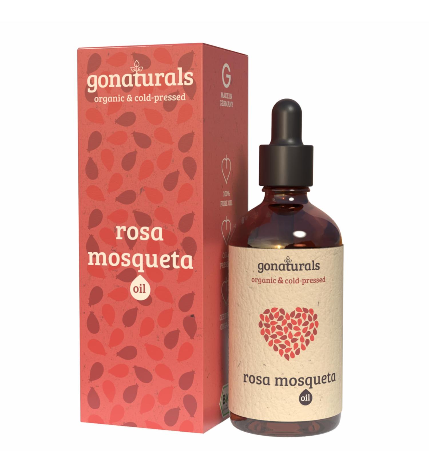 GONATURALS GoNaturals Pure Organic Rosehip Oil 100 ml - Anti-wrinkle Anti-scar Anti-stretch Mark Face Oil for Body - Antioxidant Elastic and Moisturizing Essential Oil