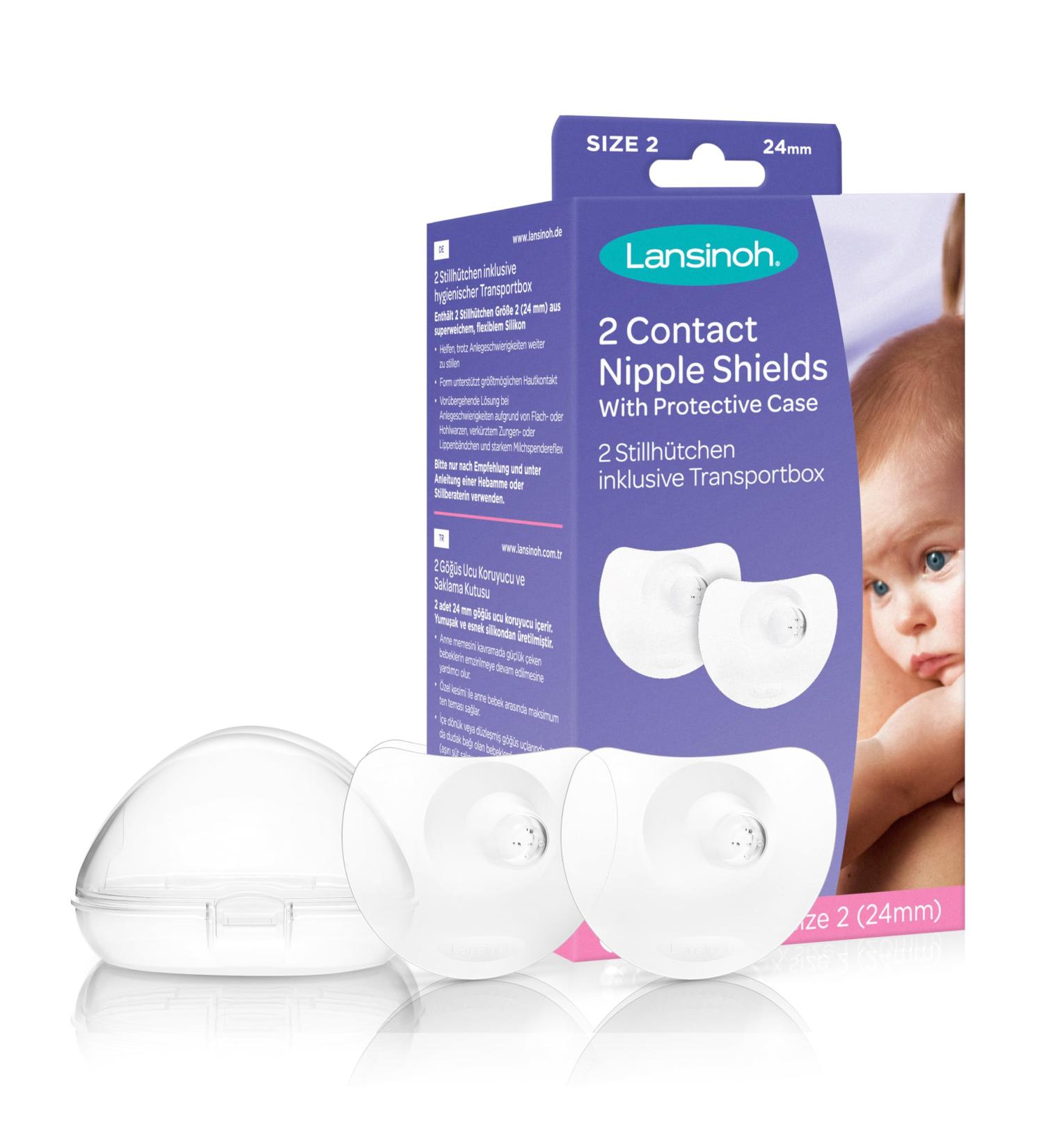 Lansinoh Still Hut 24mm (Size 2) - 2 Pieces with Storage Box | Comfortable Breastfeeding Support - Order Worldwide - Buy Online on GoSupps.com