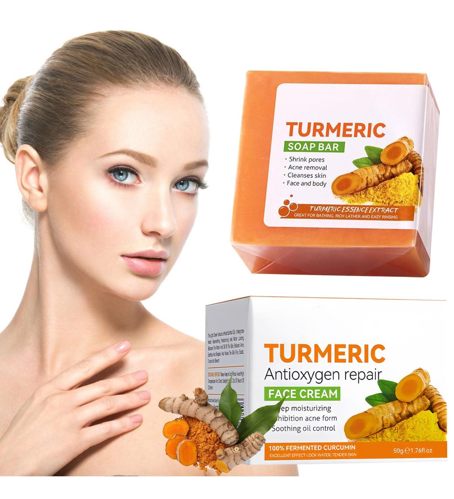 Turmeric Soap Turmeric Brightening Soap Kojic Acid Soap Turmeric Soap Bar Turmeric Soap Bar for Deep Cleansing Women's Men's Soap Bar for Face & Body with A Foaming Net (100g) - Buy Online on GoSupps.com