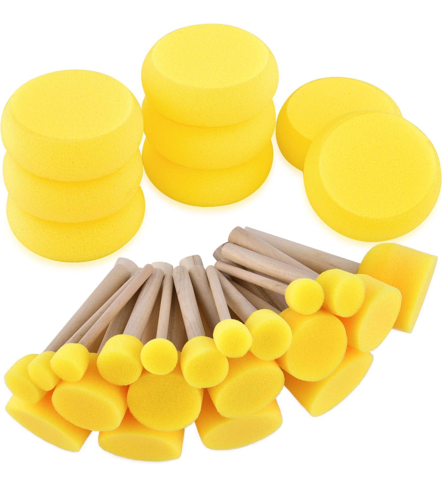 Hapeper 28-Piece Round Sponge Brush Set for Watercolor, Crafts & Face Painting - Buy Online on GoSupps.com