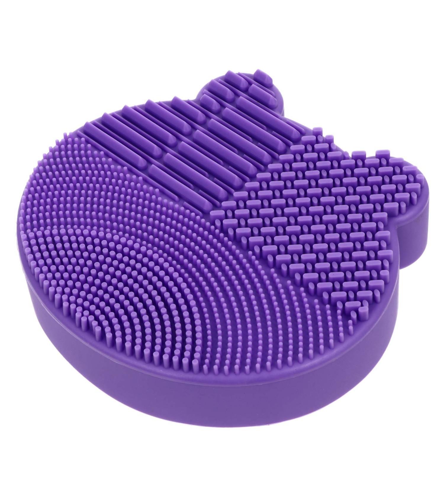 2 1 Makeup Brush Cleaning Pad Portable Hair Brush 2 in 1 Silica Gel Carpet Purple - Buy Online on GoSupps.com
