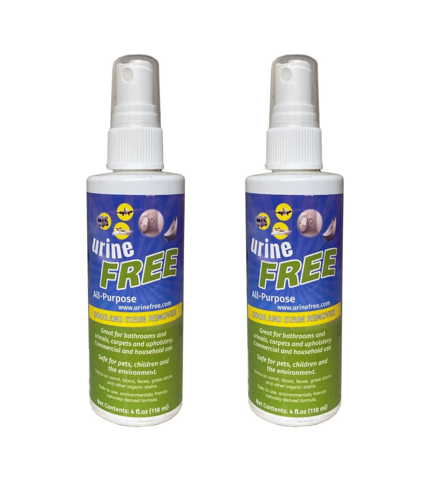 UrineFree - PetFresh - Odor & Stain Remover from any surface Suitable for Carpets Upholstery and Hardwood Floors - for Children Dogs and Cats - Household Uses (4 oz / 118 ml - Pack of 2) - Buy Online on GoSupps.com