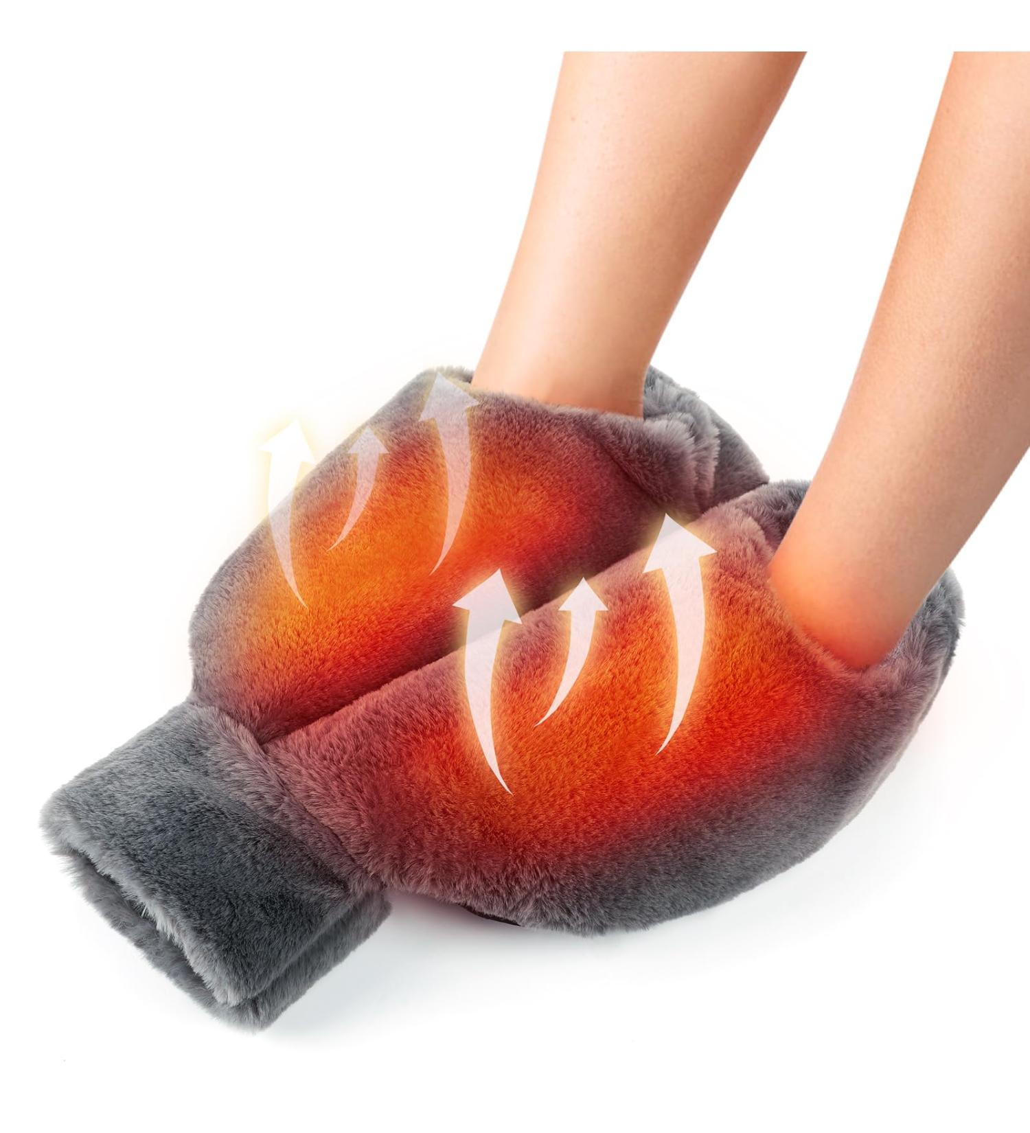 Homealexa 2L Hot Water Bottle with Soft Cover - Premium Natural Rubber, Safe & Durable for Family | Foot Design - Buy Online on GoSupps.com