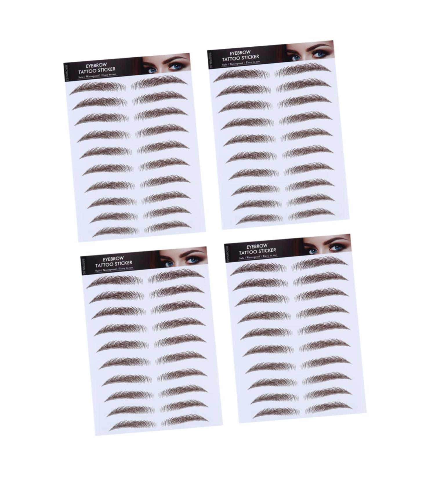 IWOWHERO 6D Hair- Eyebrows Stickers 4pcs Men Grooming for False D Sticker Tools Water Stickers Girl Realistic Women Stimulation - Buy Online on GoSupps.com