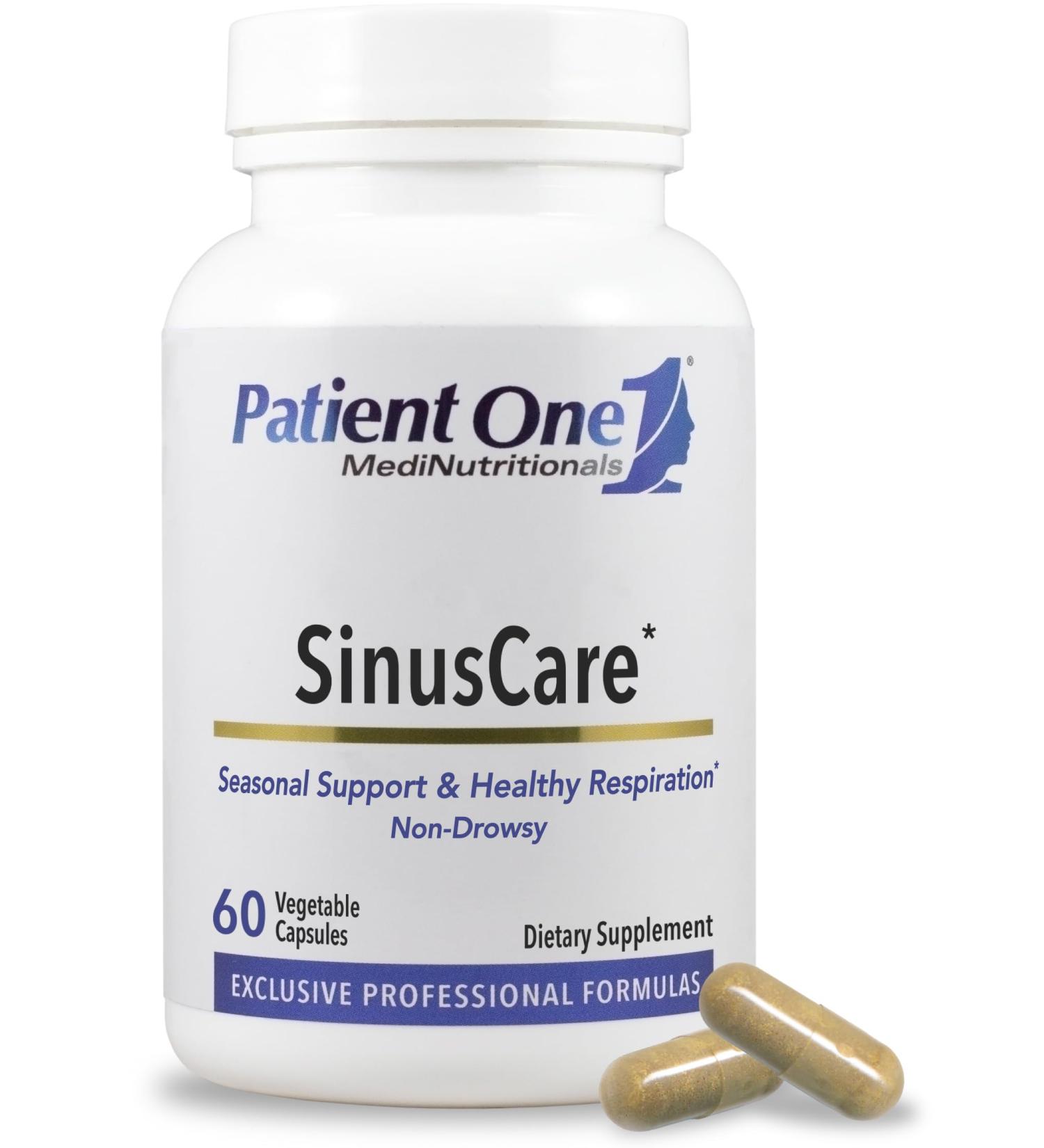 Patient One SinusCare | Supplement to Support Healthy Sinus Nasal Lung and Respiratory Function* | with NAC Quercetin and More | 60 Capsules - Buy Online on GoSupps.com