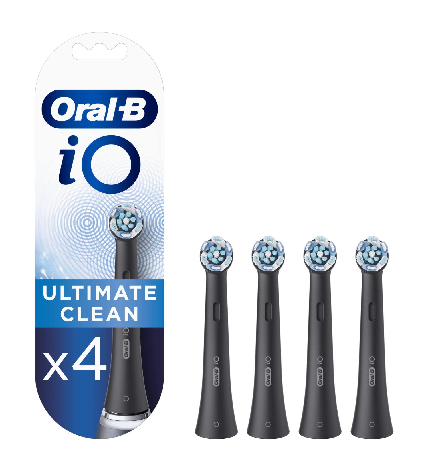 Oral-B iO Ultimate Clean Replacement Heads - Black (4 Pack) - Buy Online on GoSupps.com