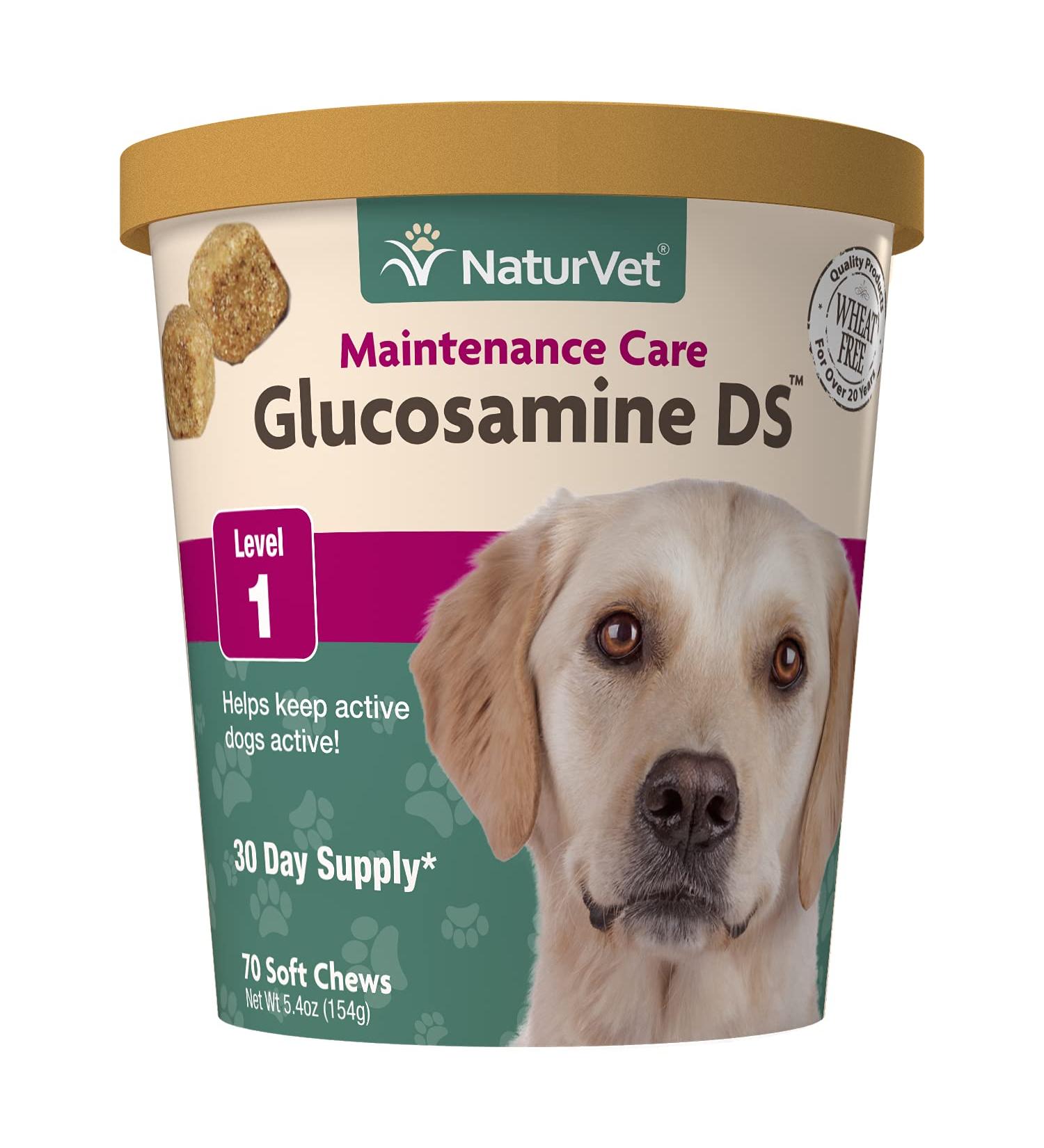 NaturVet Glucosamine DS Maintenance Care Level 1 - 70 Soft Chews for Joint Health (5.4 oz) - Buy Online on GoSupps.com
