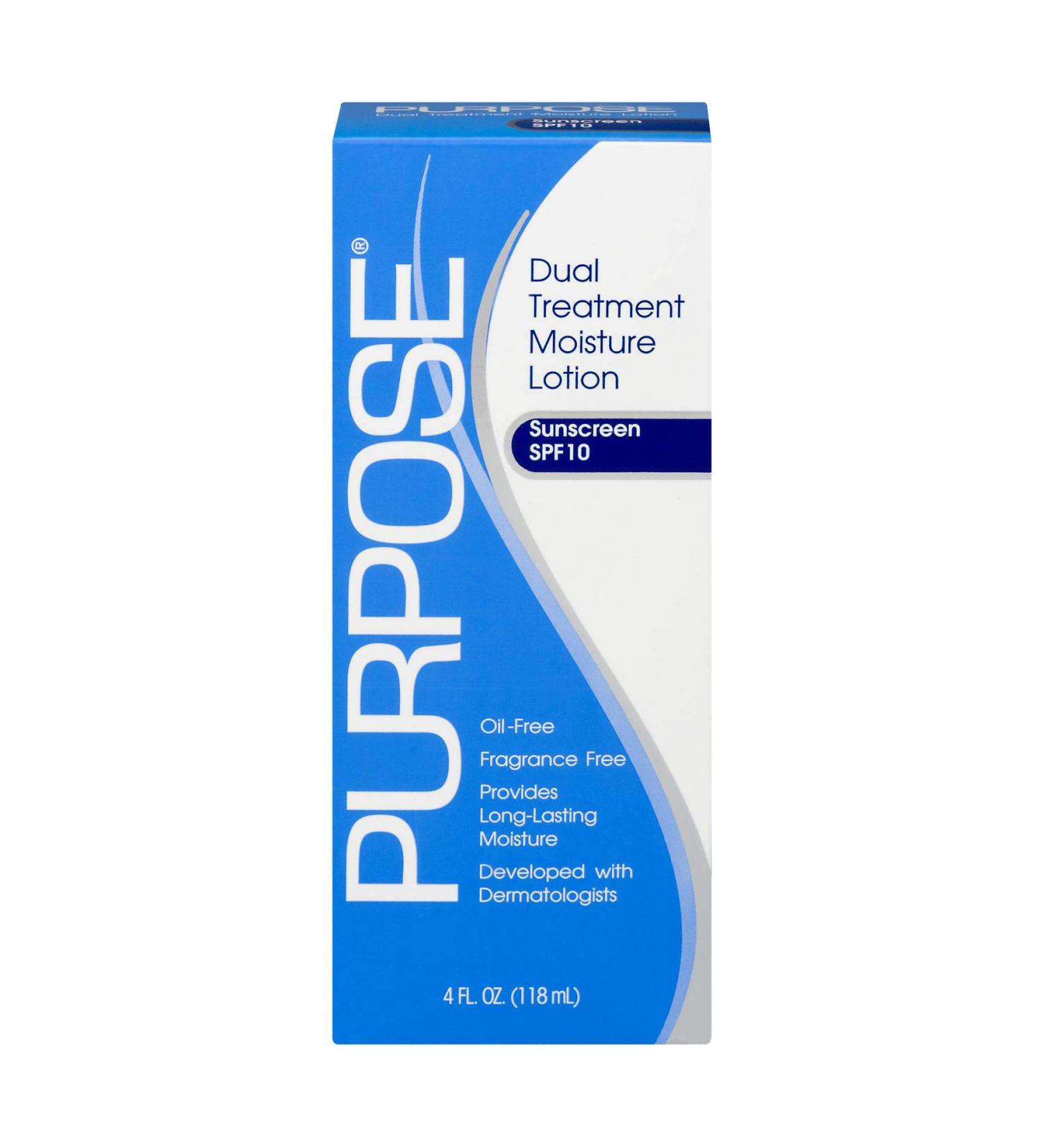 PURPOSE Dual Treatment Moisture Lotion SPF 10 4 oz (Pack of 5)
