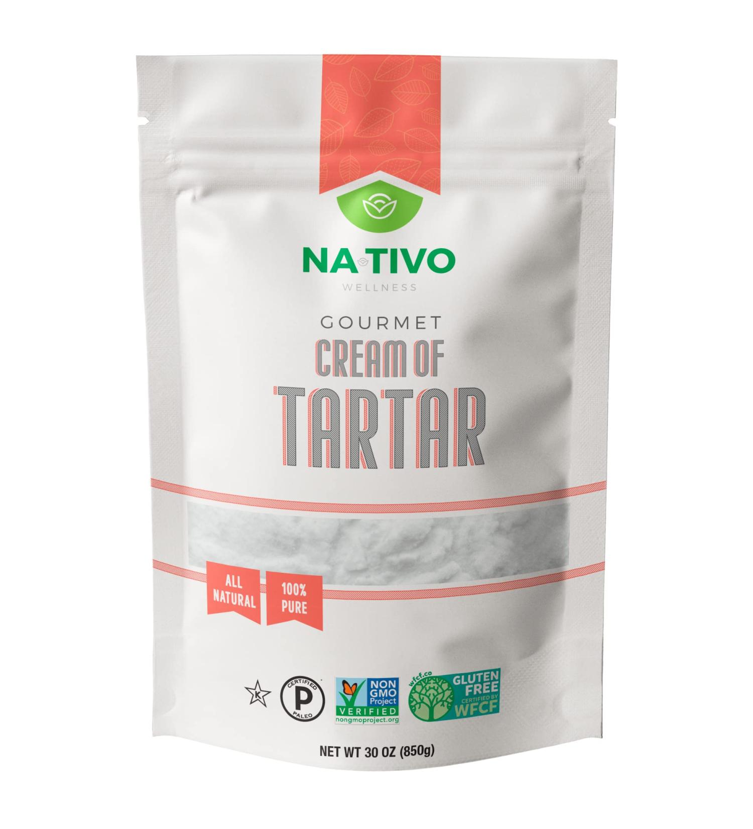 Nativo Gourmet Cream of Tartar 30 oz - Food Grade, Gluten Free, Keto & Paleo Friendly - Non GMO - Buy Online on GoSupps.com