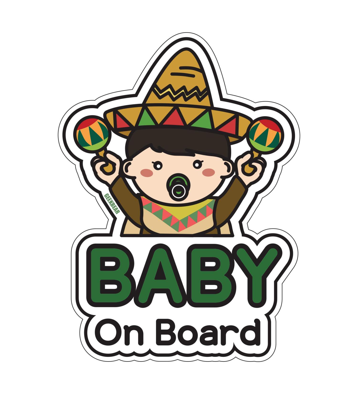 Hispanic Boy Baby on Board Car Sign - Cute and Safe Driving Essential - Buy Online on GoSupps.com