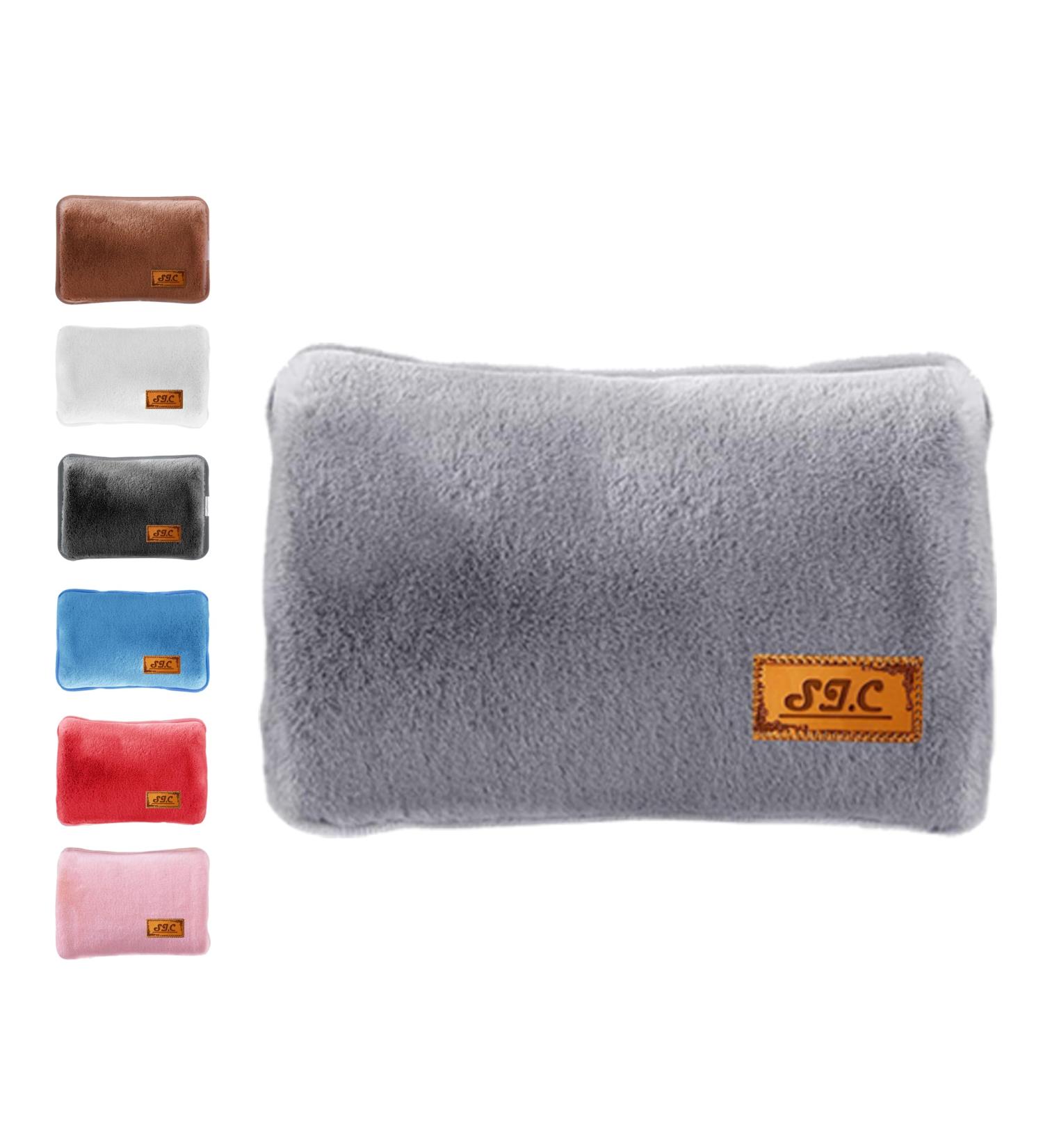 Electric Hot Water Bottle with Soft Plush Lining - 500W Hand & Foot Warmer for Pain Relief | Gray - Buy Online on GoSupps.com