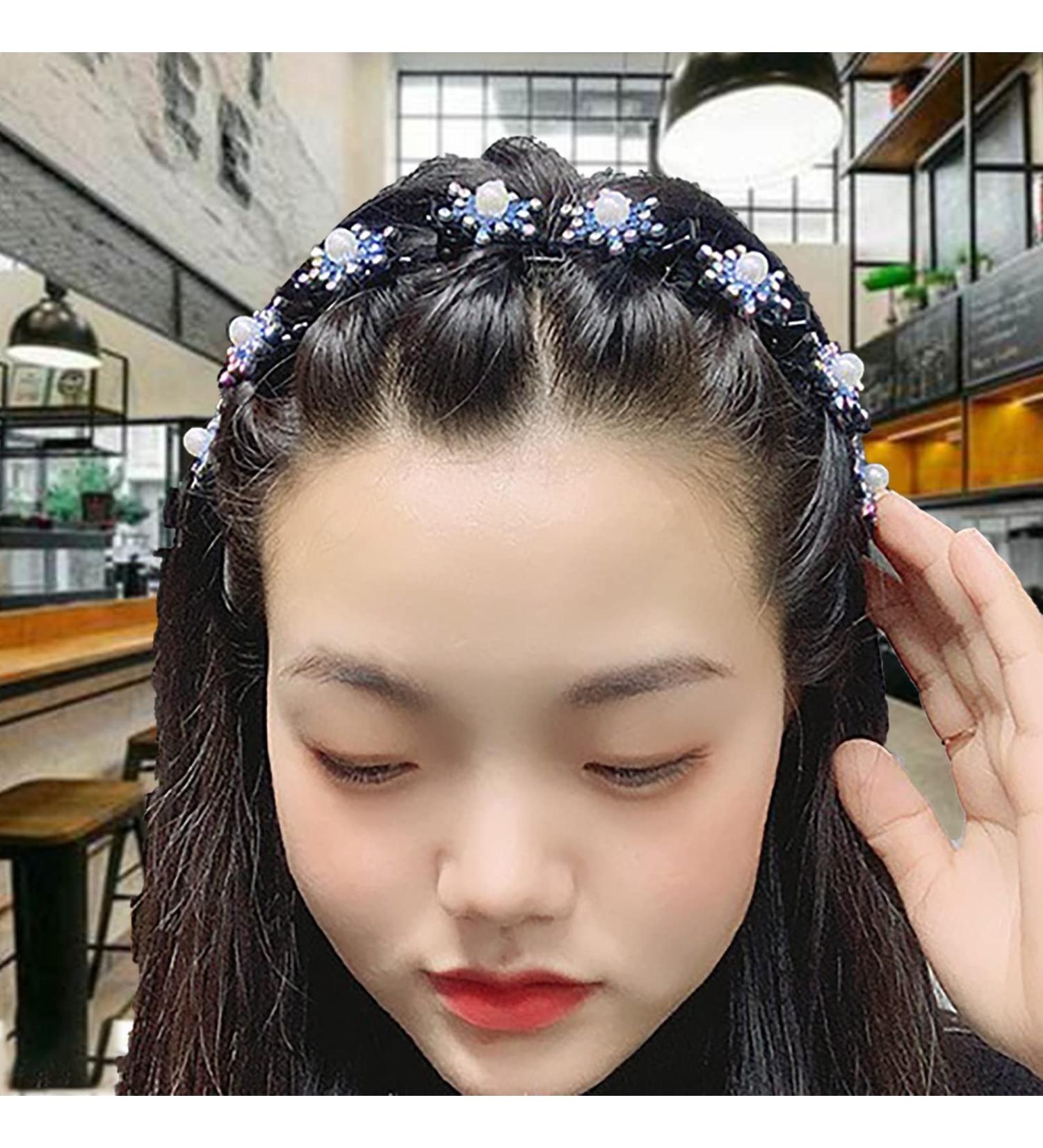 Blue Rhinestone Hairpin Hairband for Women and Girls - Marry Crystal Headband for Valentine's Day and Christmas Gift - Buy Online on GoSupps.com