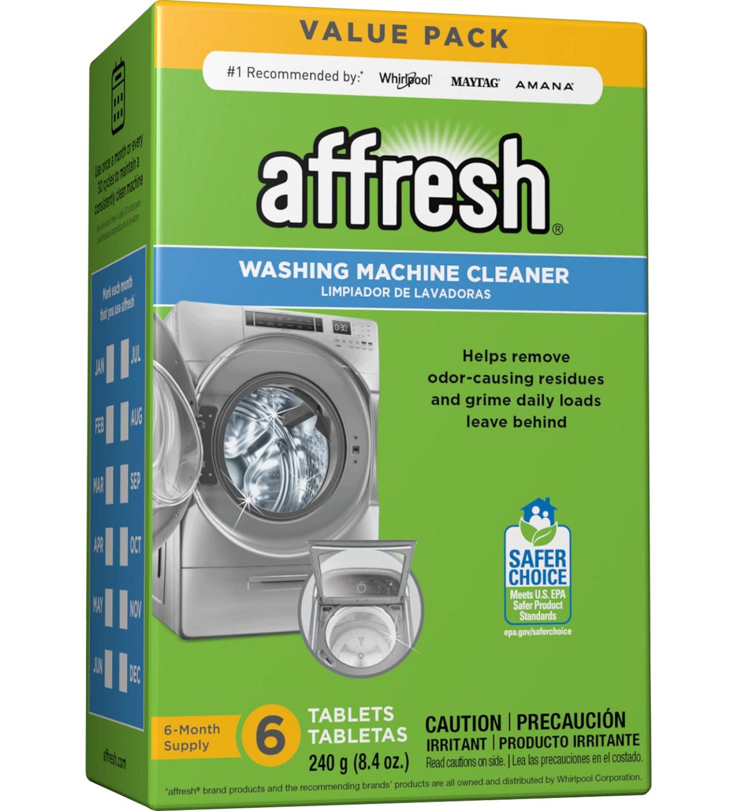 Affresh Washing Machine Cleaner - 6 Tablets, 6 Count - Front Load & Top Load Washers Including HE - Pack of 1 - Buy Online on GoSupps.com