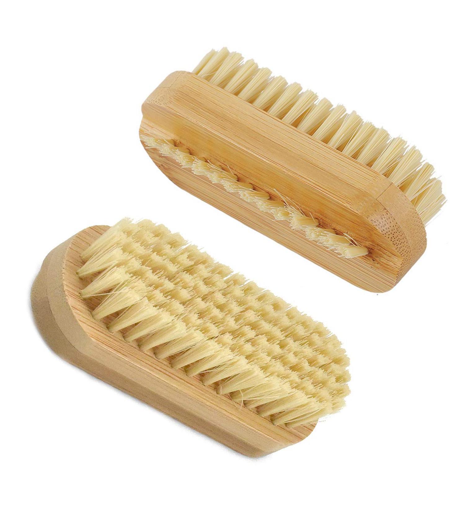 Nail Brush Set - 2pc Bamboo Brushes for Cleaning and Care | Fingernail Scrubbing Tool for Men, Women, and Kids - Buy Online on GoSupps.com