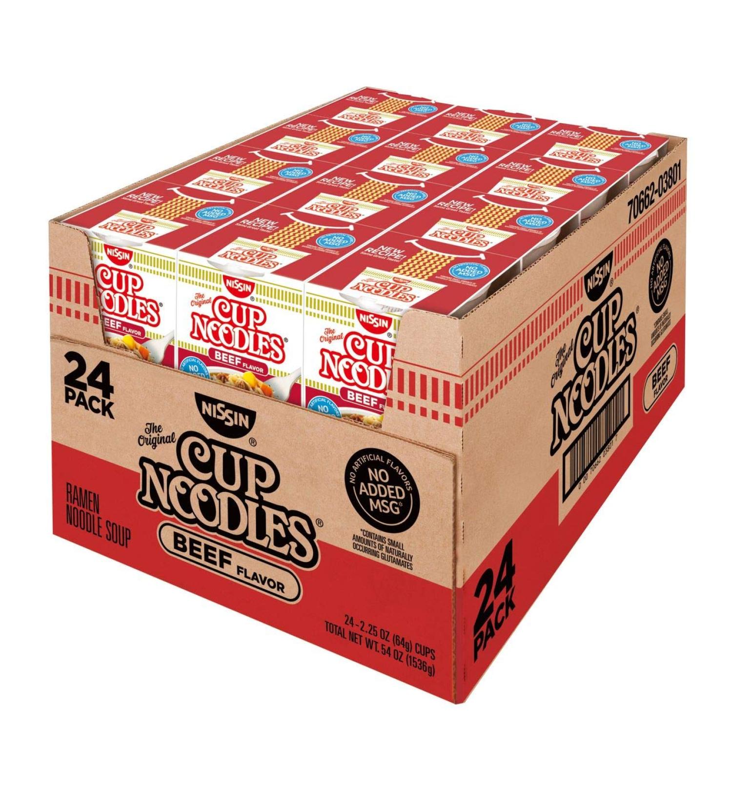 Product of Nissin Cup Noodles Beef Flavor Soup, 24 pk./2.25 oz. Biz Discount 2.25 Ounce (Pack of 24)