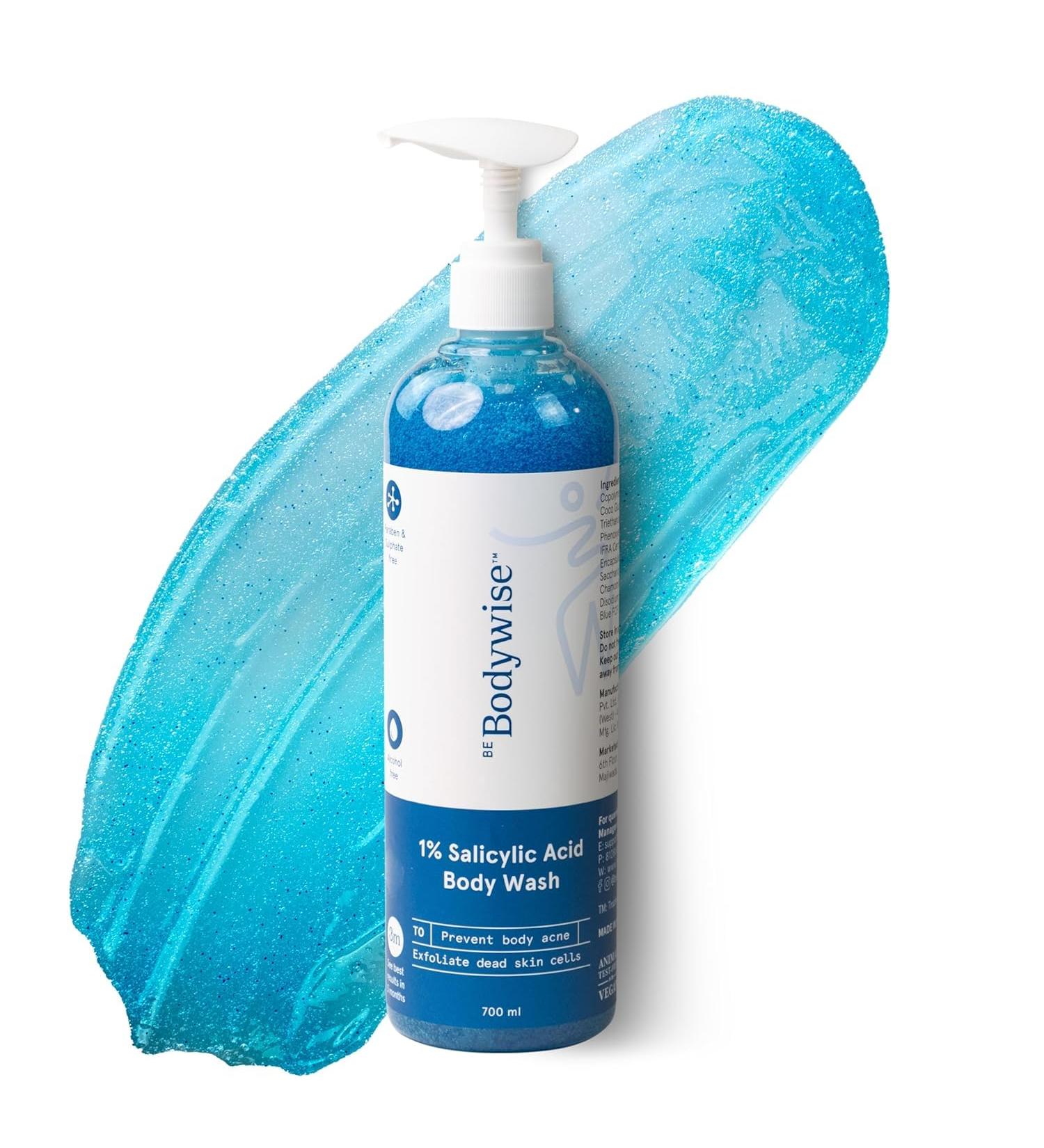 Buy Be Body.wise 1% Salicylic Acid Body Wash | Acne Prevention & Exfoliating Shower Gel | Paraben & SLS Free | 700ml for All Skin Types - Buy Online on GoSupps.com