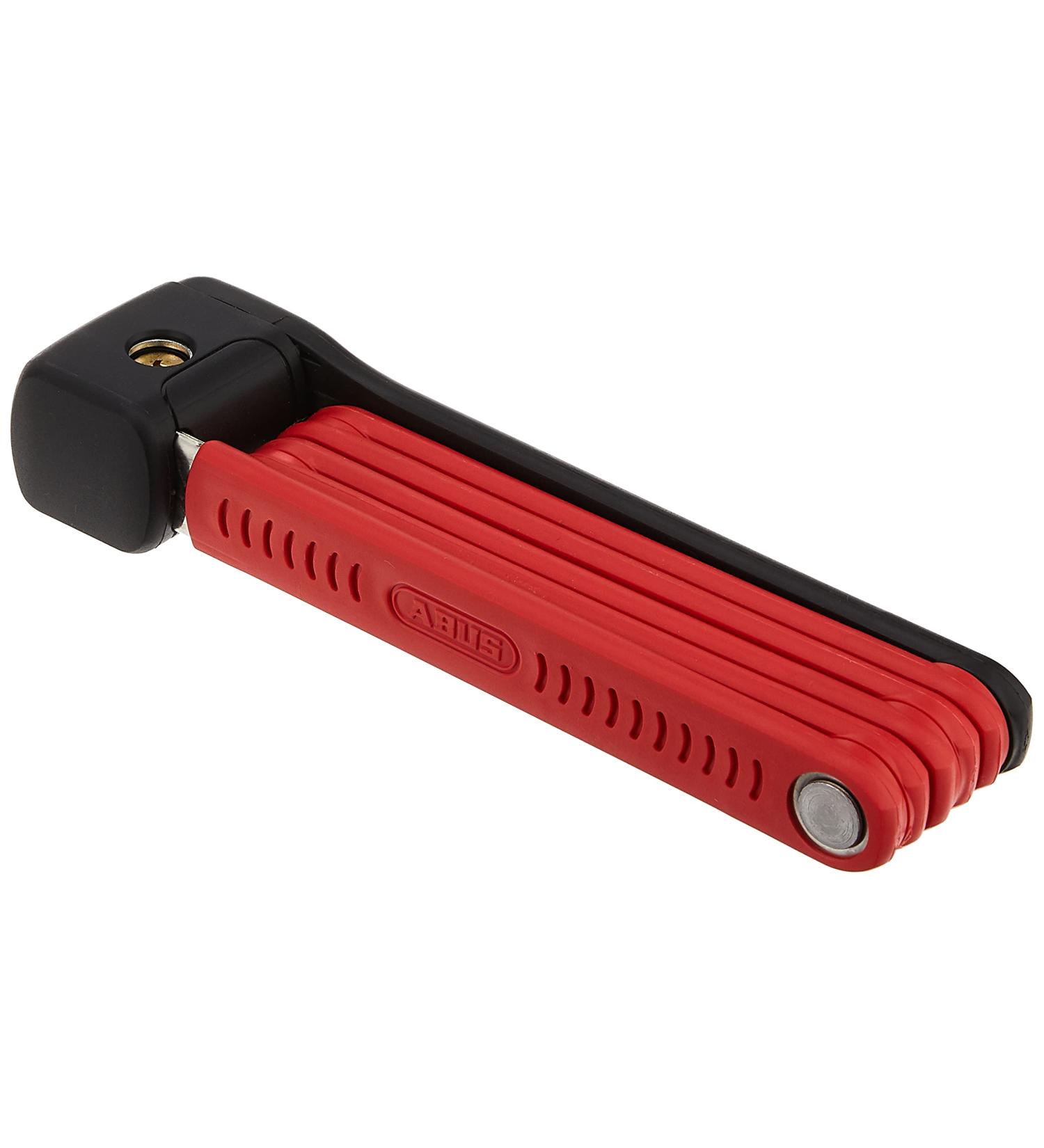 Abus Bordo Lite 6055k SH Folding Lock - Extra-Light 85 cm Bicycle Lock with Bracket | Security Level 7 - Red - Buy Online on GoSupps.com
