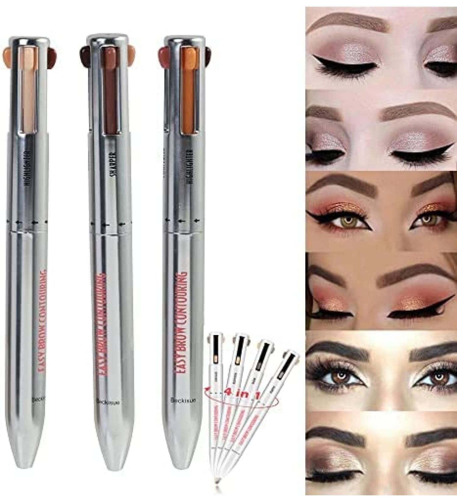 4 in 1 Brow Contour Highlight Pen 4 in 1 Brow Contour Pro Eyebrow Contour Pen Waterproof Sweatproof Makeup Cosmetic Tool Defining Highlighting Brow Pen Mixed Colours Remarkable88 - Buy Online on GoSupps.com