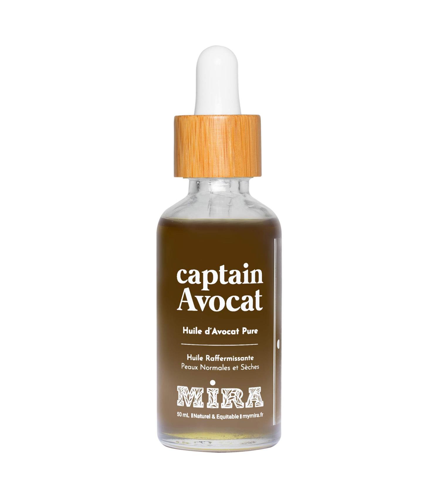 Mira - Pure avocado oil - Natural and fair trade - Firming and nourishing - 50mL - Glass bottle and bamboo pipette