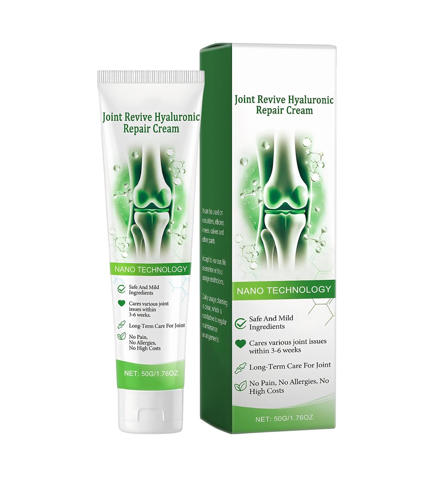 Cr me R paratrice Hyaluronique Joint Revive Avec Technologie Na-No 50 G Cr me De Soin Des Articulations Gel Musculaire Apaisant Ingr dient S r Et Doux Pour Massage Du Dos Des Pieds Genoux  - Buy Online on GoSupps.com