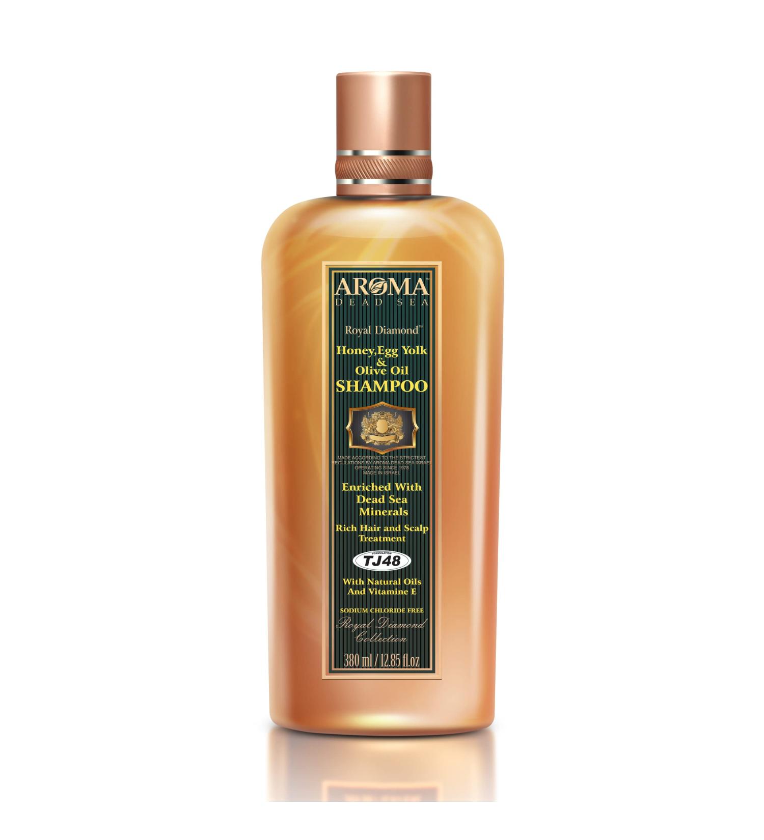AROMA Dead Sea Shampoo - Honey Egg Yolk & Olive Oil for Straightened Hair | Restores Balance & Shine | 12.85 fl. oz - Buy Online on GoSupps.com