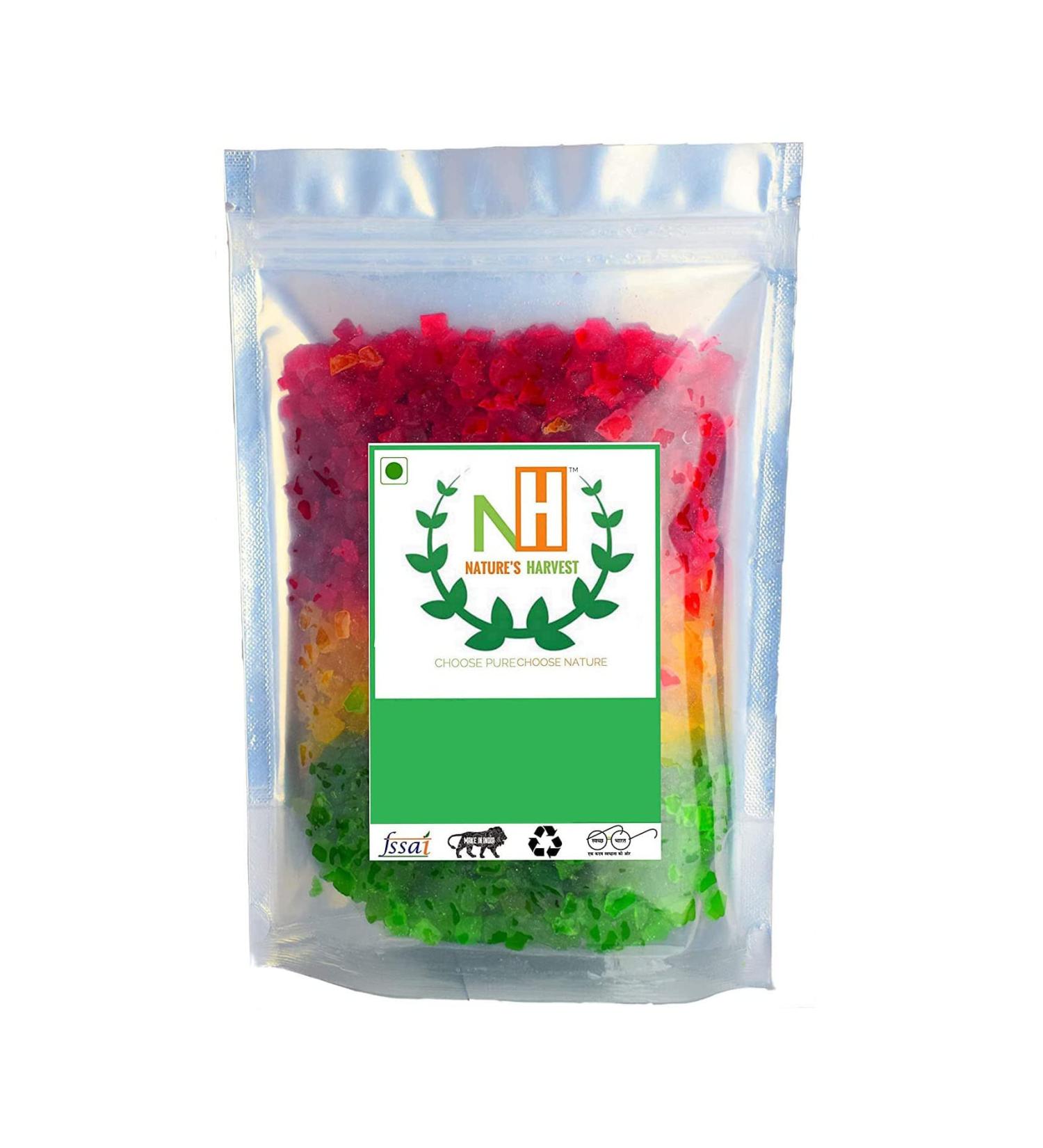 Nature's Harvest : Tutti Frutti-Cherries-Fresh Fruits -Tutti Frutti for Cake (400g)_Packing May Vary - Buy Online on GoSupps.com