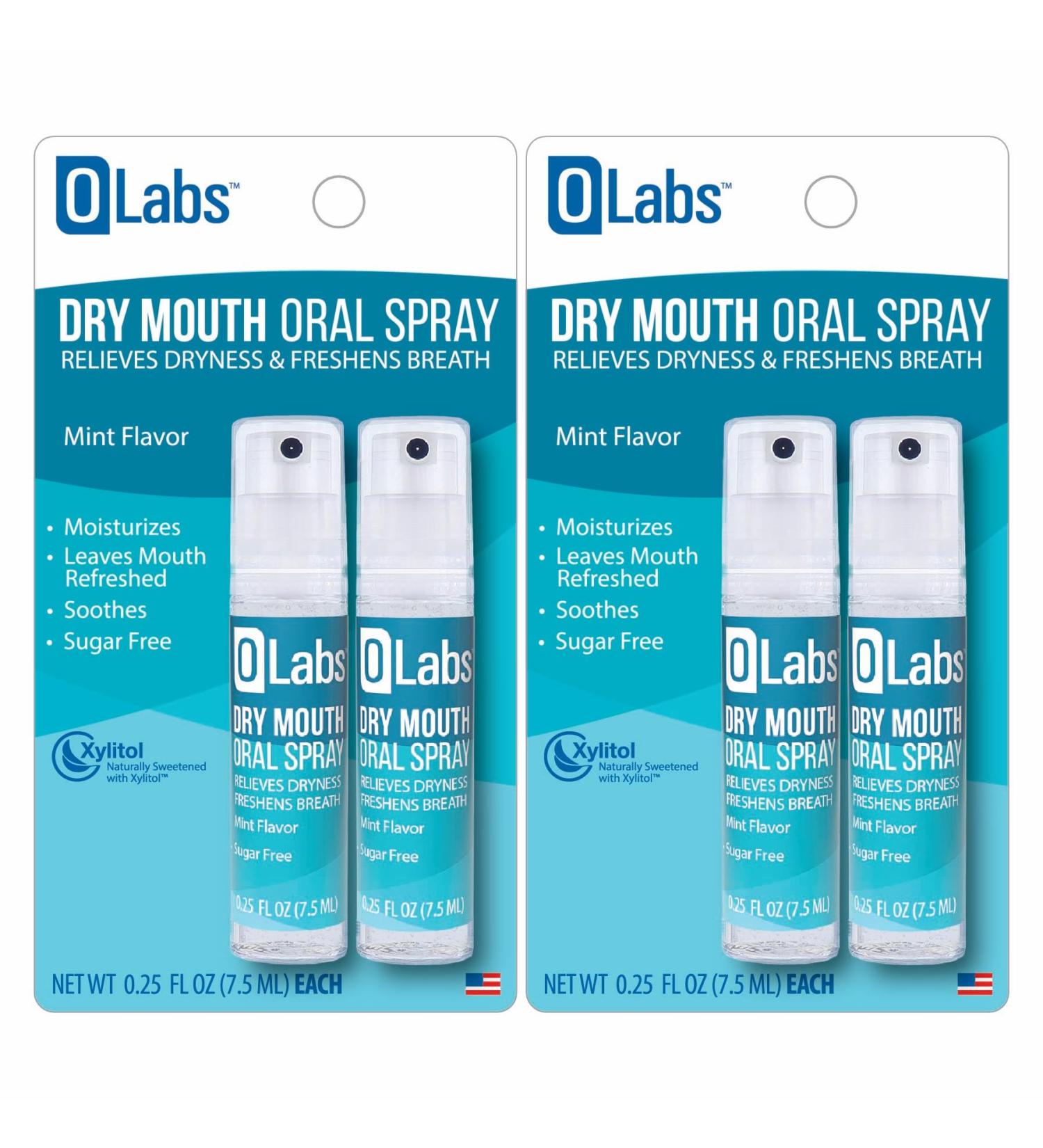 Dry Mouth Spray - Sugar Free Alcohol Free Mint Breath Spray with Xylitol 2 Pack - 4 (0.25 oz) Travel Size Sprays Total 2 Pack Pocket Size - Buy Online on GoSupps.com