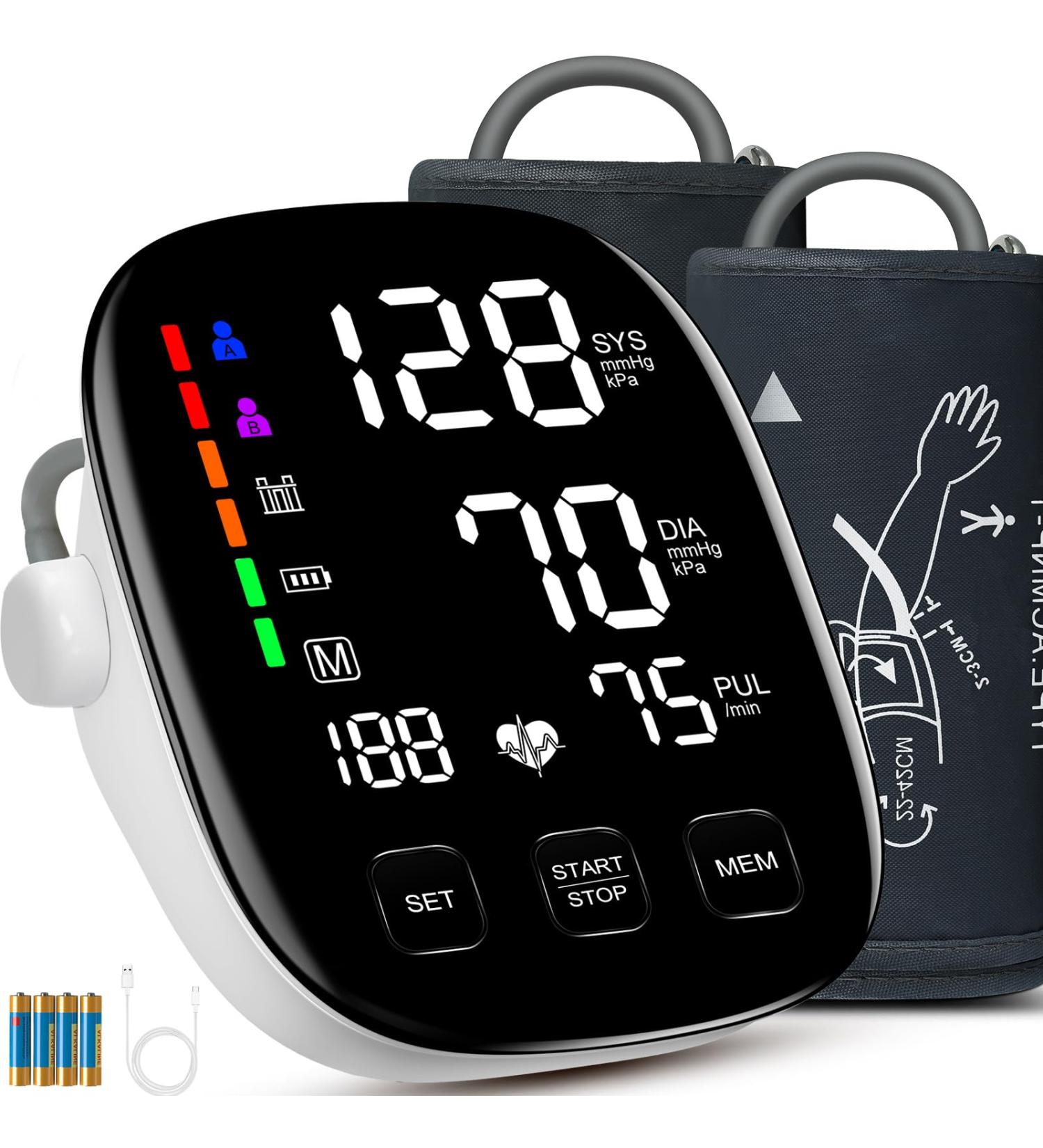 Buy Blood Pressure Monitors for Home Use - Extra Large Cuffs Large LED Display & USB/Batteries Included - Buy Online on GoSupps.com