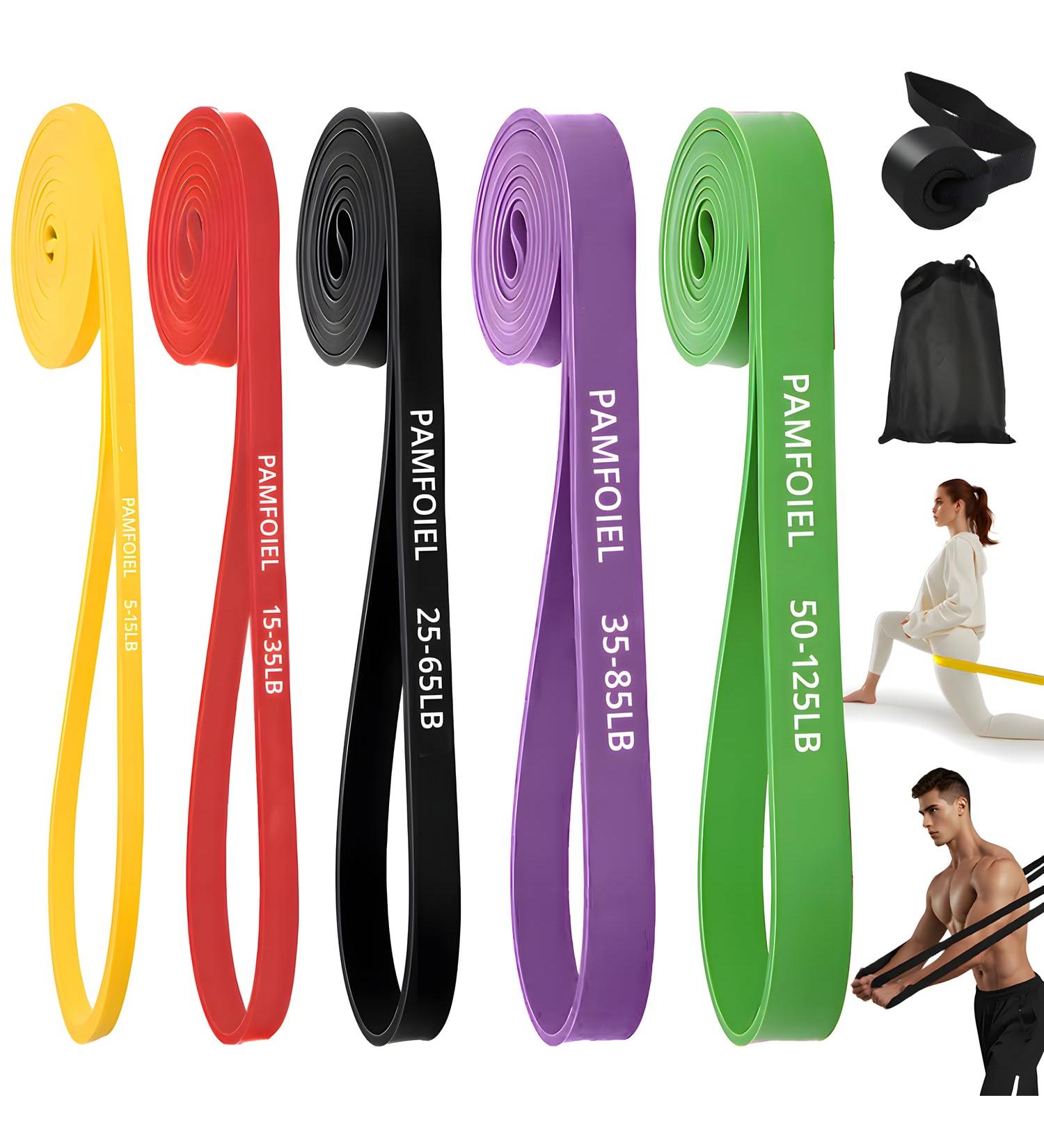 Premium Resistance Bands Set of 5 | Versatile Stretch Bands for Home Gym & Physical Therapy | Ideal for Yoga Legs & Weight Training - Buy Online on GoSupps.com