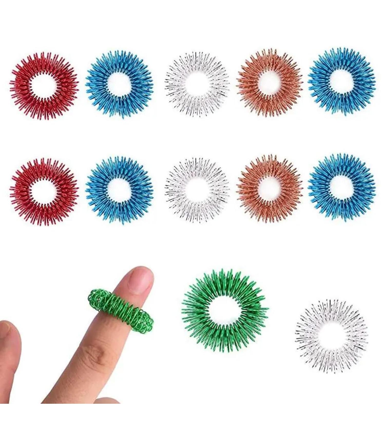 KGDUYC 12-Piece Finger Massage Rings Set - Akupressur Stress Relief & Improved Circulation - Buy Online on GoSupps.com