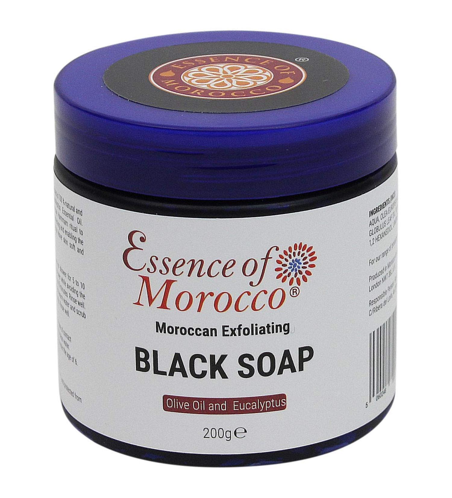 Moroccan Exfoliating Black Soap with Eucalyptus Essential Oil and Olive Oil Beldi Hammam Spa Scrub Savon Noir 200g / 7 OZ Natural Skin Exfoliation Helps Cleanse Skin Remove Fake Tan and Ingrown Hair - Buy Online on GoSupps.com