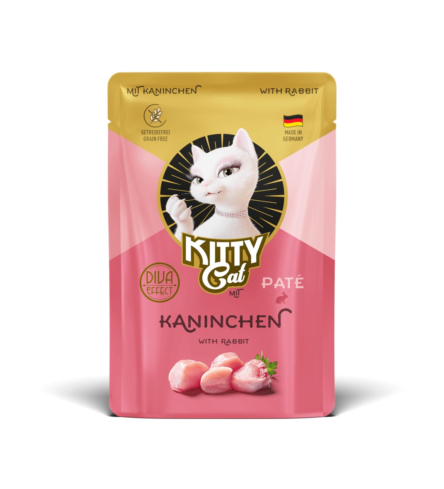 KITTY Cat Pat Rabbit 6 x 85 g Wet Cat Food Grain-Free with Taurine Salmon Oil and Green-Lipped Mussel Complete Food with High Meat Content Made in Germany - Buy Online on GoSupps.com