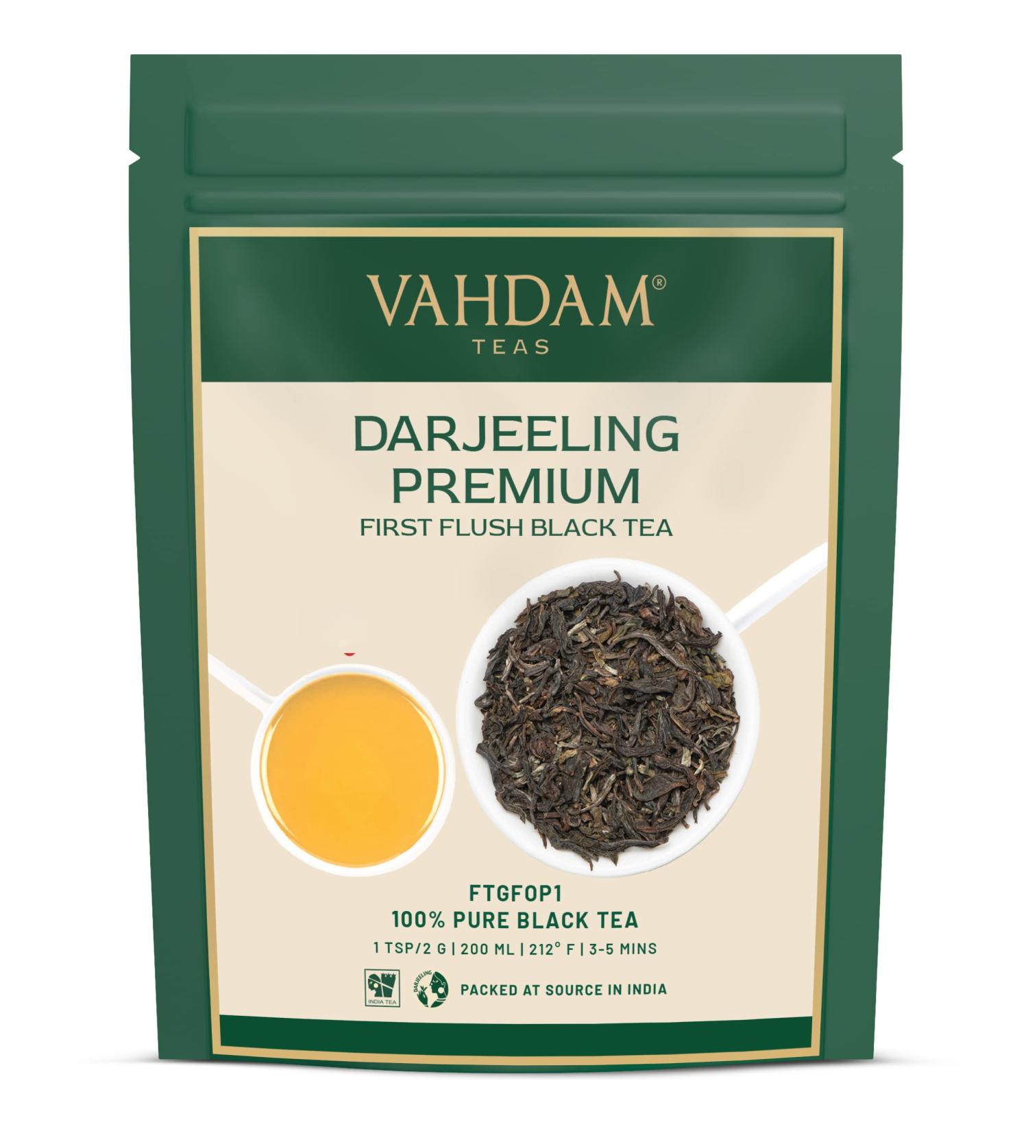 Buy Vahdam Darjeeling Premium First Flush Black Tea (340g) - Strong & Aromatic Loose Leaves | 100% Natural Ingredients - Directly from India - Buy Online on GoSupps.com