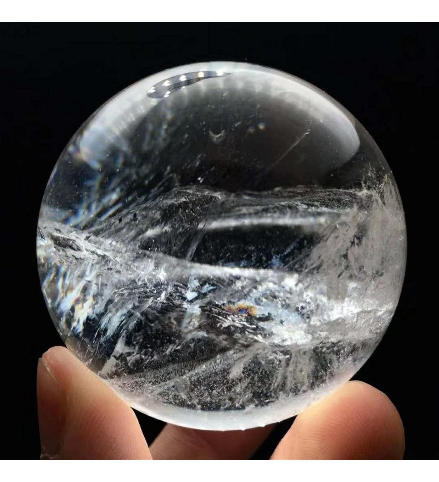 Buy AxBALL Natural Clear White Crystal Quartz Sphere - 75mm & 55mm Specimens for Healing & Decoration - International Shipping Available - Buy Online on GoSupps.com