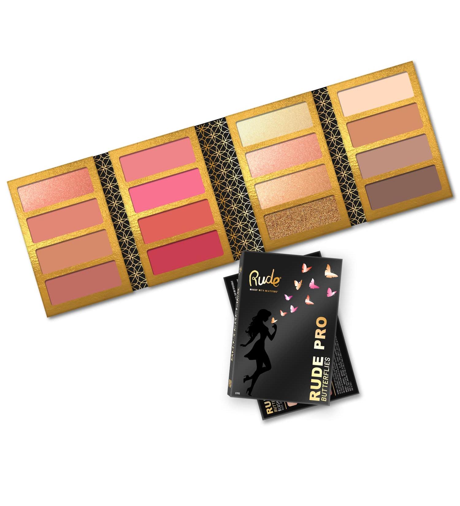 Rude PRO Butterflies Palette - Blush, Highlight, and Contour - Buy Online on GoSupps.com