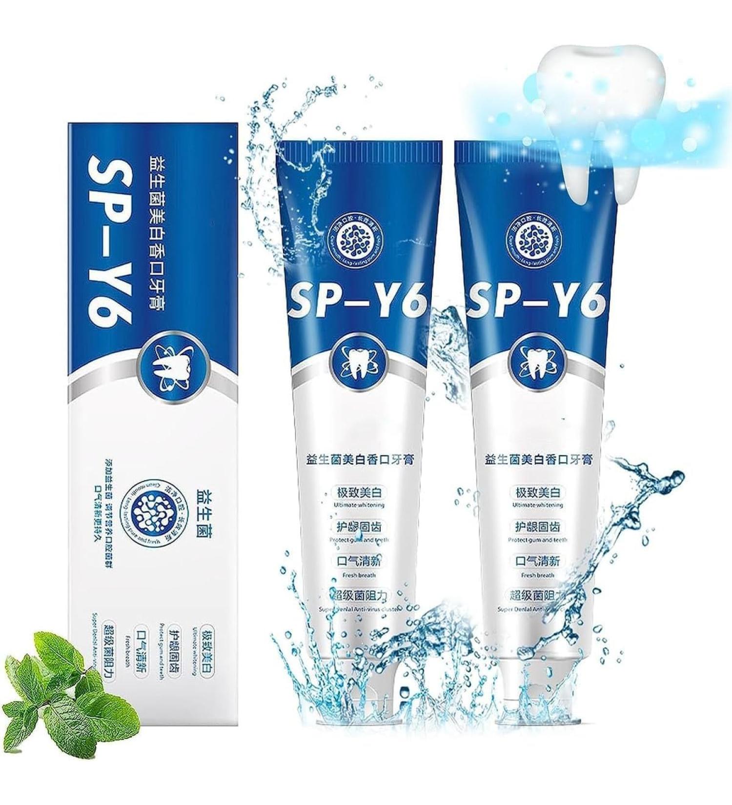 SP-Y6 Lot de 2 dentifrices SP-Y6 pour blanchir la bouche pansement claircissant et liminant les taches 100 g 2 Pi ces. - Buy Online on GoSupps.com
