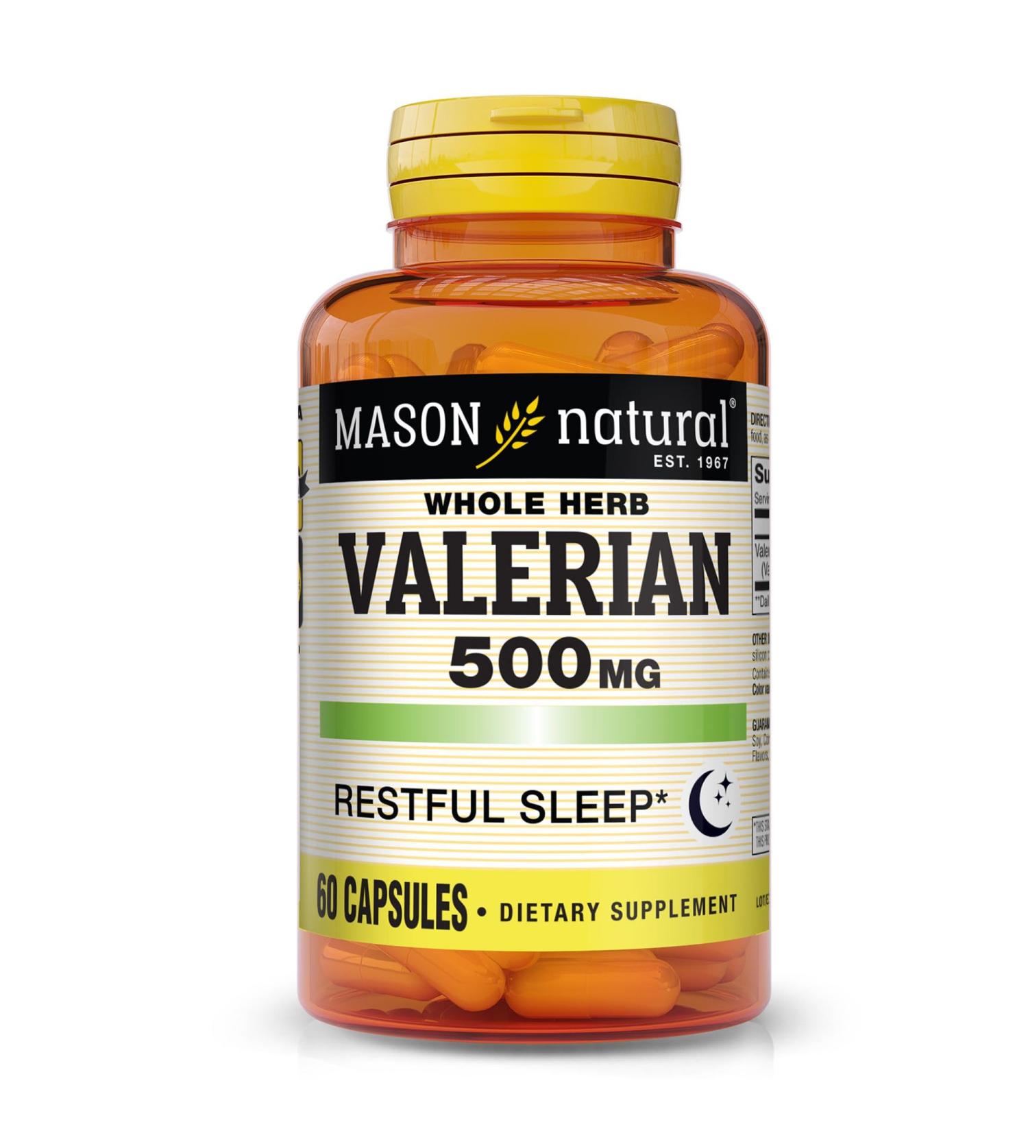 MASON NATURAL Valerian Root 500 mg 2 Month Supply Promotes Healthy & Restful Sleep Herbal Supplement 60 Capsules - Buy Online on GoSupps.com