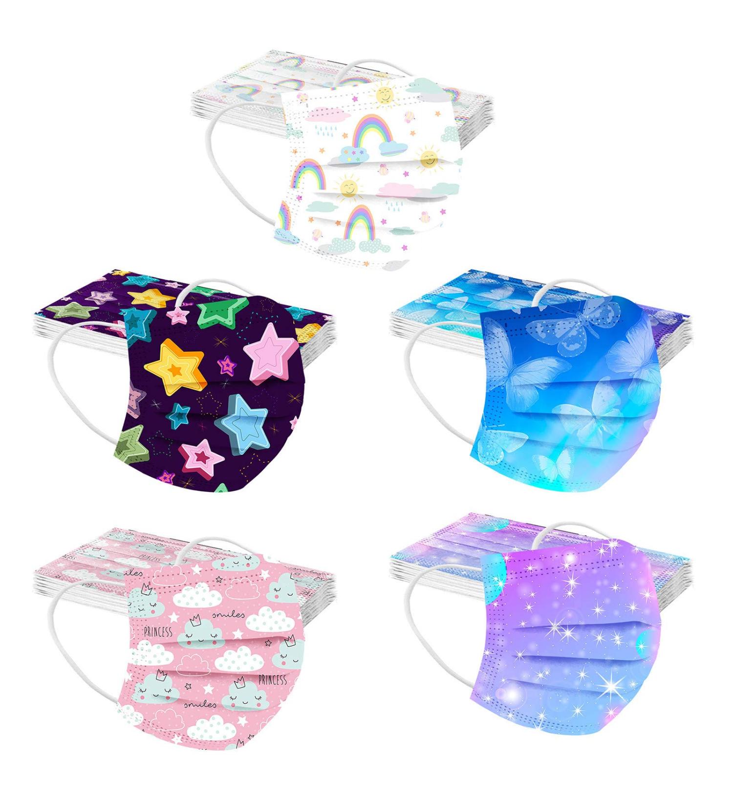 Buy NcQifei 50 Pcs Disposable 3-Layer Children Face Masks - Cute Cartoon Design Breathable Mouth Protection for Boys & Girls - Buy Online on GoSupps.com