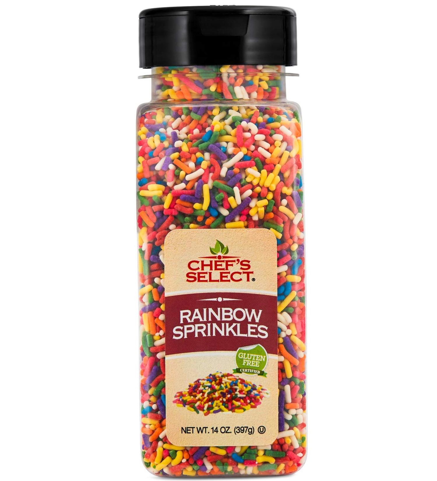 Chefs Select Rainbow Sprinkles Jimmies 14oz | Gluten Free | Value Size - Buy Online on GoSupps.com