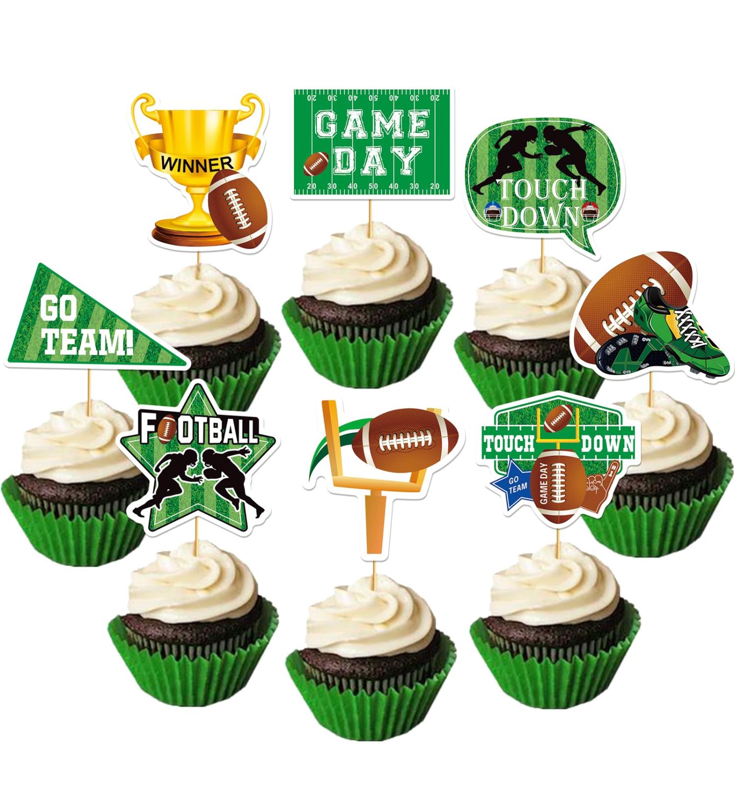 40 Pcs Football Cupcake Toppers 8 Styles Football Theme Party Decorations Football Birthday Party Decorations Supplies Kit Football Party Favors Football Sports Theme Party Gift - Buy Online on GoSupps.com