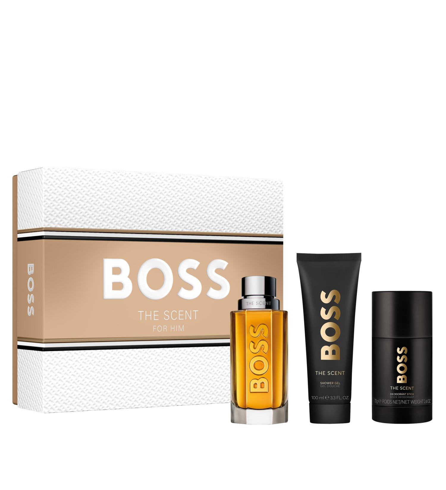 Hugo Boss The Scent Eau de Toilette Ambery Men's Cologne With Notes of Ginger Manika Fruit & Leather Accords Long Lasting Fragrance 3-Pc Set - Buy Online on GoSupps.com